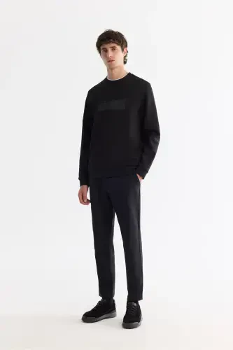 Erkak qora Velosiped yoqali paxtalik bosma Elastan - 5