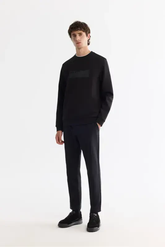 Erkak qora Velosiped yoqali paxtalik bosma Elastan - 5