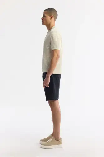 Erkak Regular Fit Bej Polo Yoqali 100% Paxta Triko Futbolka A51Y5166 - 4