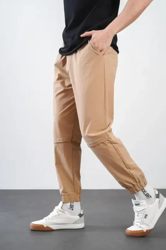 Erkak Relax Fit Qolip Beli va Pachasi Rezinkali Jogger Shim-taba - KING BRICH