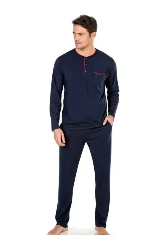 Erkak Robdöshambır Pijama Takım Atlet Boxer Takım Çorap Set-Bordo - 2