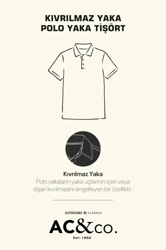 Erkak Royal ko'k 100% paxta buruşmaydigan pike polo yoqali slim fit tor kesimli futbolka - Royal ko'k - 10