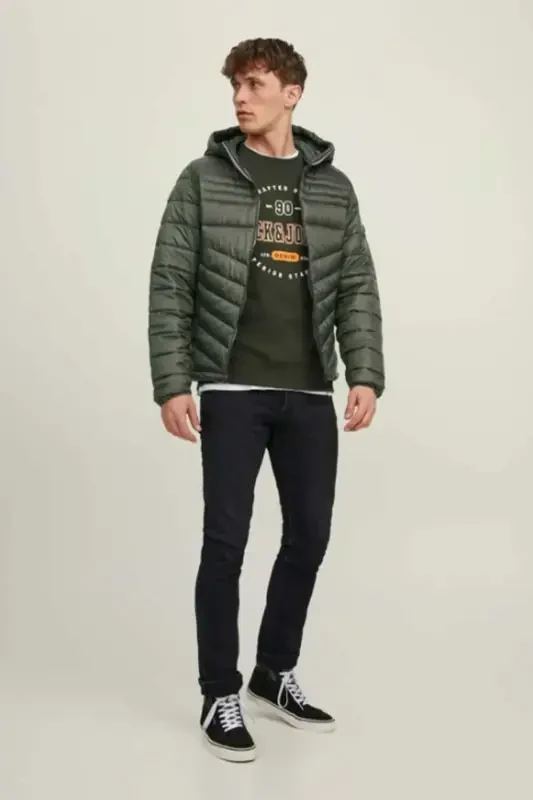 Erkak shishirilgan puffer kaputli kurtka - 12211785-ROSIN/CONTRAST - 4