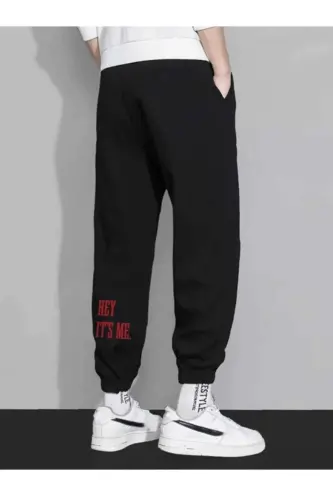 Erkak sport kostyumi Shim lastikli Qulay kiyim Jogger-qora2 - 3