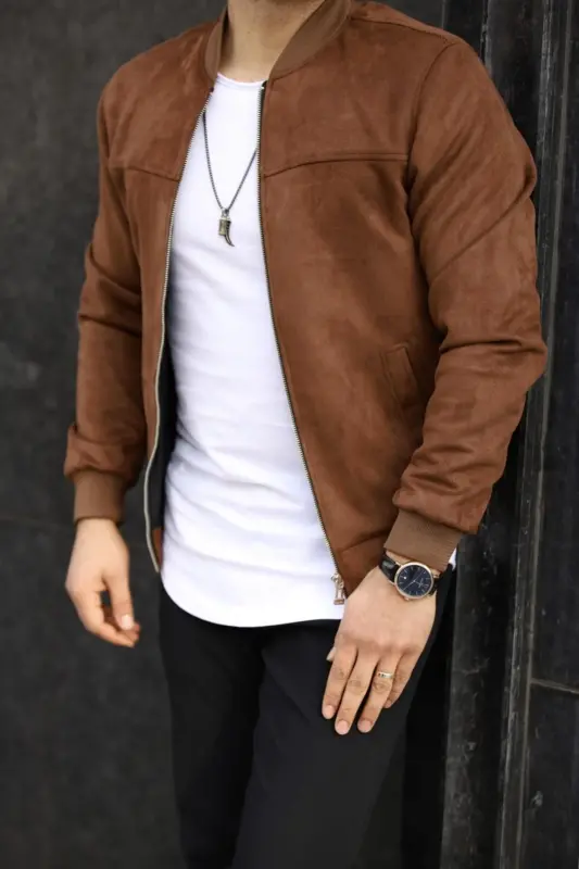 Erkak Tabiiy charmzamsh kollej kurtkasi-TABIIY - BASEL.CO