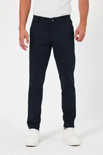 Erkak to‘q ko‘k gabardin paxtali slim fit cho‘ziluvchan chino shim-to‘q ko‘k - 1