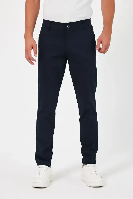 Erkak to‘q ko‘k gabardin paxtali slim fit cho‘ziluvchan chino shim-to‘q ko‘k - 1