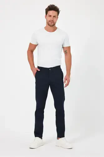 Erkak to‘q ko‘k gabardin paxtali slim fit cho‘ziluvchan chino shim-to‘q ko‘k - 3