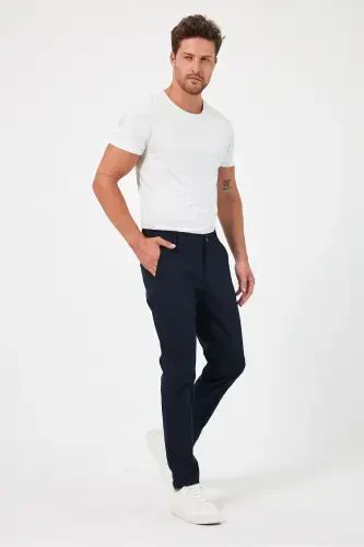 Erkak to‘q ko‘k gabardin paxtali slim fit cho‘ziluvchan chino shim-to‘q ko‘k - 4