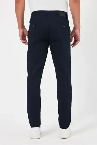 Erkak to‘q ko‘k gabardin paxtali slim fit cho‘ziluvchan chino shim-to‘q ko‘k - 5