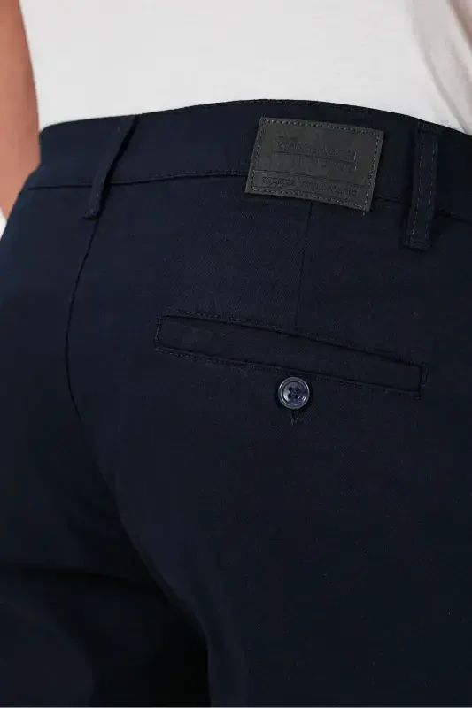 Erkak to‘q ko‘k gabardin paxtali slim fit cho‘ziluvchan chino shim-to‘q ko‘k - 6