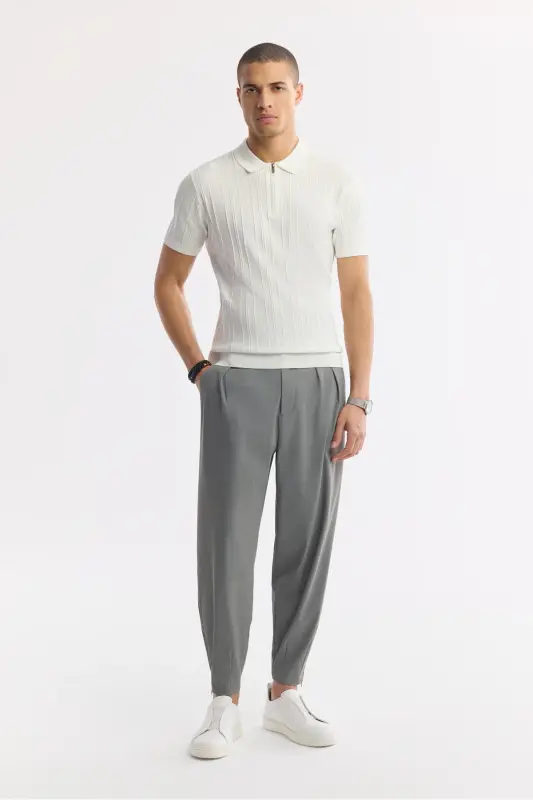 Erkak To‘q kulrang Baggy Fit Klassik Bel Texnik Mato P - 6
