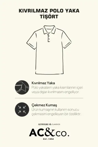 Erkak Tortmaydigan Paxta Mato Slim Fit Tor Kesim To'q ko'k Qayrilmaydigan Polo Yoqali Ko'ylak-LACI - 7