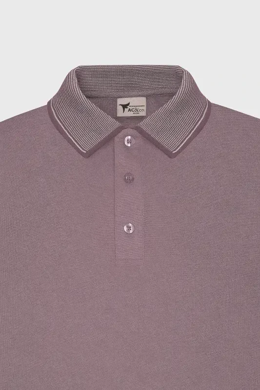 Erkak tortmaydigan paxta mato Slim fit tor kesimli bordo burmalanmaydigan polo yoqali futbolka-Bordo - 8