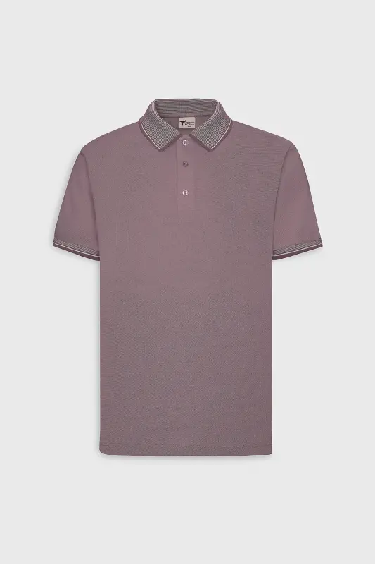 Erkak tortmaydigan paxta mato Slim fit tor kesimli bordo burmalanmaydigan polo yoqali futbolka-Bordo - 8