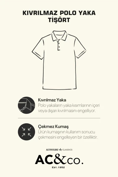 Erkak tortmaydigan paxta mato Slim Fit tor kesimli buklanmaydigan polo yoqali futbolka - 6
