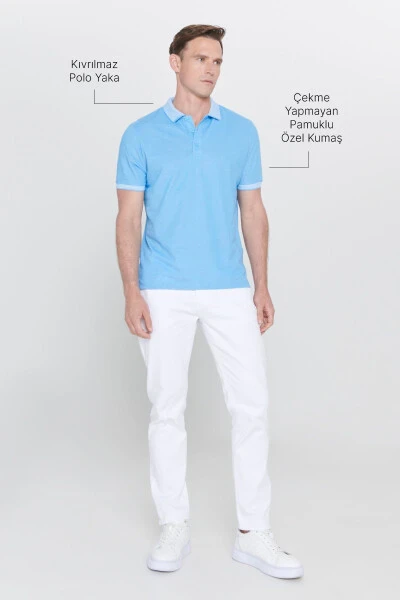 Erkak tortmaydigan paxta matosi Slim Fit tor kesim Ma - MODAZONE (1)