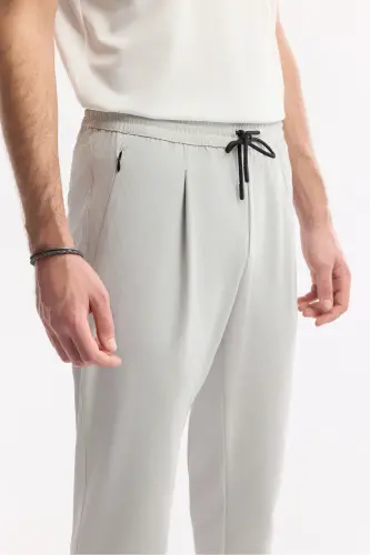 Erkak Tosh Relaxed Fit Beli Rezinkali Bog'ichli Fermuar - 5