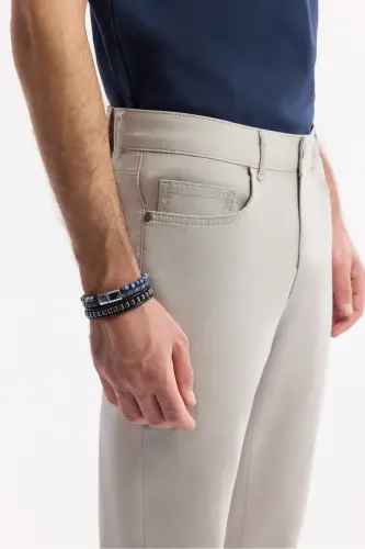 Erkak Tosh Slim Fit Klassik Bel Armurali Paxtalik 5 Ce - 5