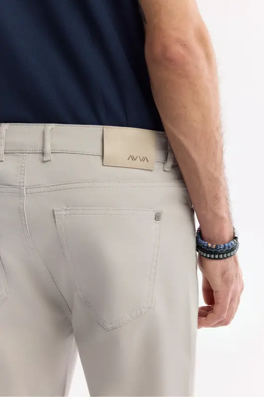 Erkak Tosh Slim Fit Klassik Bel Armurali Paxtalik 5 Ce - 6