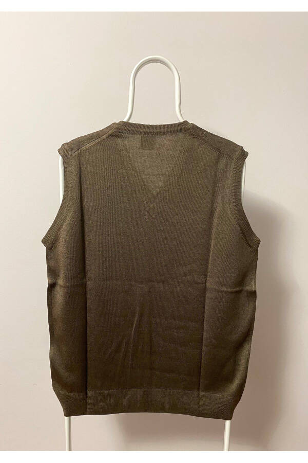 Erkak V yoqali sviter Ince jun triko o'rgilishi tuklanmaydi - 3