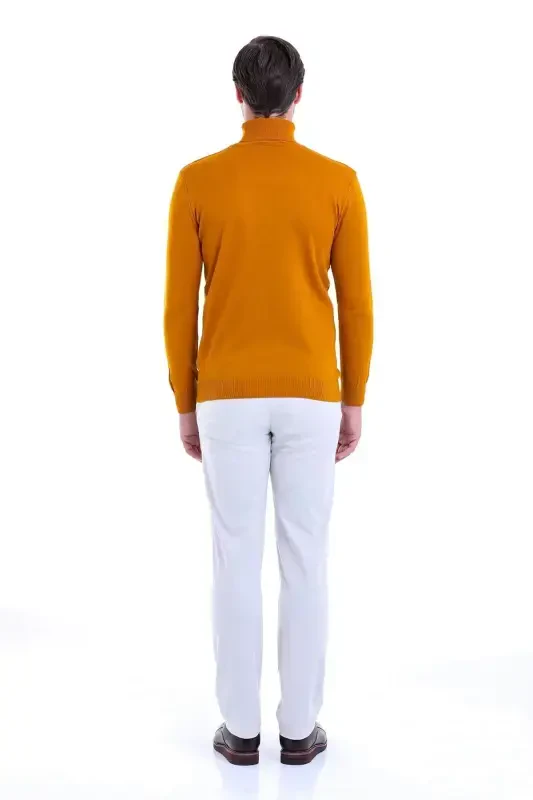 Erkak xantal regular fit naqshli balıkçı yoqali triko - 5