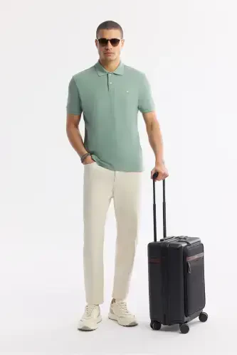 Erkak yalpiz yashil regular fit 100% paxta tez quriydigan bukilmaydigan polo yoqali futbolka B001032-yalpiz yashil - 6