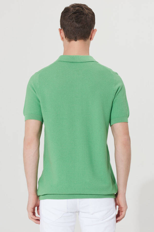 Erkak yashil standart fasonli oddiy kesimli polo yoqali %1 - 8