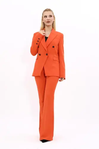 Erkak Yoqa Kuruvaze Blazer Kurtka & İspancha Pacha Shim - Apelsin - Apelsin 