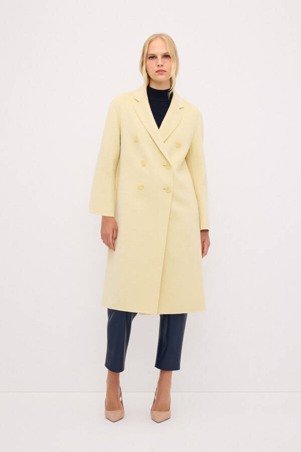 Erkak yoqali jun aralash palto - 1