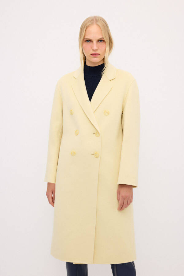 Erkak yoqali jun aralash palto - 2