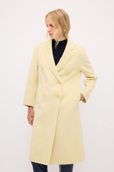 Erkak yoqali jun aralash palto - 4