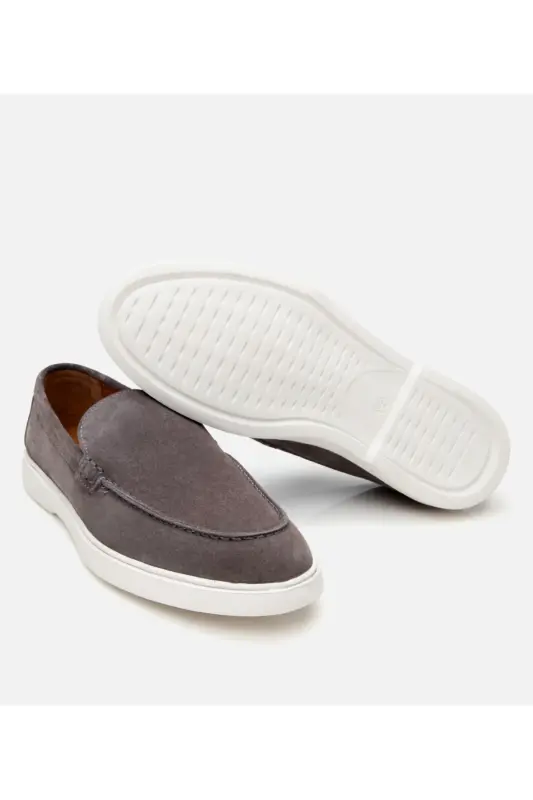 Erkak zamsh teri Antratsit Loafer-ANTRASIT - 8