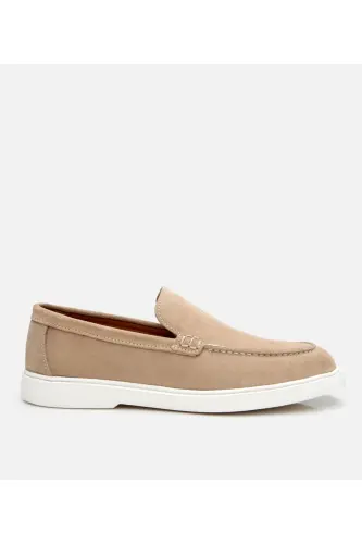 Erkak zamsh teri bej loafer - 1