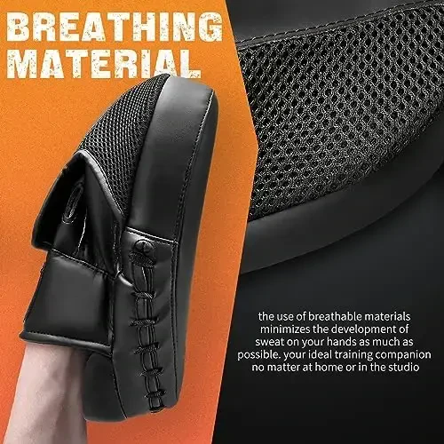 Erkaklar, ayollar va bolalar uchun boks yostiqchalari, jang san'ati uchun charm fokus qo'lqoplari, boks mashg'ulotlari, karate, kikboksing, muay tay, taekvondo uchun egri zarba qo'lqoplari - 3