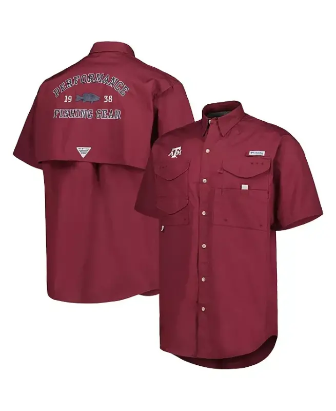 Erkaklar bordo Texas A&M Aggies Bonehead tugmachali ko'ylak - 1