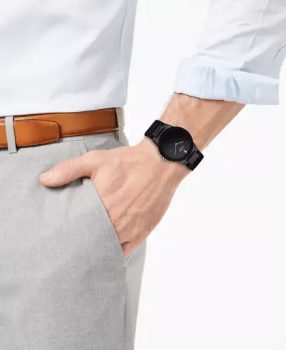 Erkaklar Eco-Drive Axiom qora charm tasma soati 40mm AU1065-07E - CITIZEN (1)