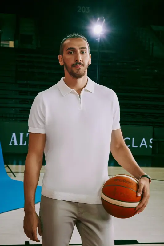 Erkaklar Ekru %100 Paxta Standart Fit Normal Kesim Polo Yoqali Triko Futbolka - 1