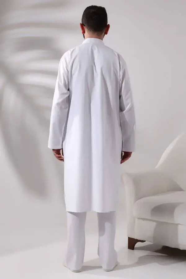 Erkaklar Haj va Umra Kiyimlari Ikkilik Quyi Yuqori Afgʻon Jamoasi Oq - 6