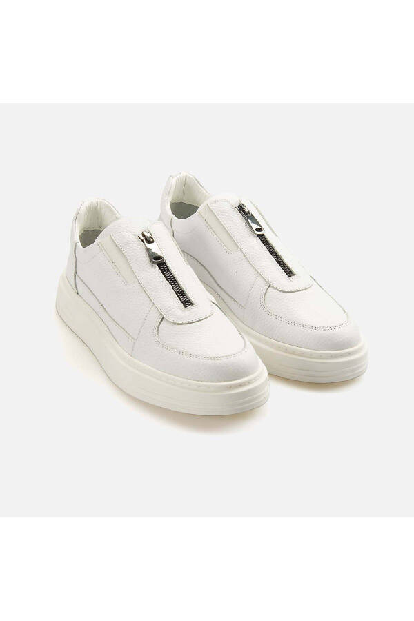 Erkaklar Haqiqiy Charm Oq Sport & Sneaker Poyabzal-BE - 3