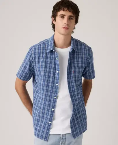 Erkaklar klassik cho'ntakli qisqa yengli ko'ylak - Quyoshli moviy - LEVI'S (1)