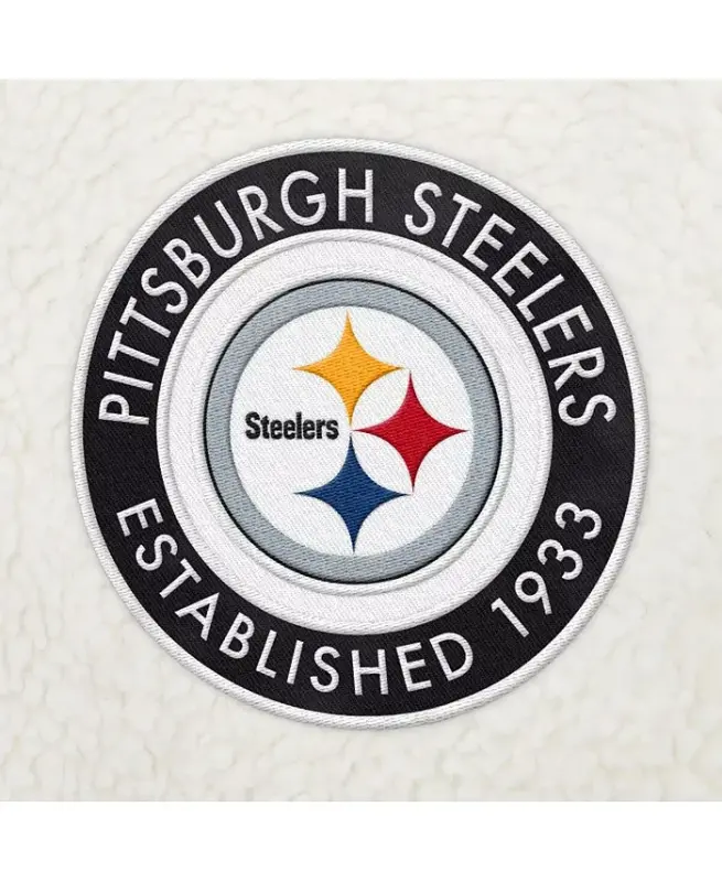 Erkaklar kremi Pittsburgh Steelers Jordan Sherpa chorak fermuarli sviter - 2