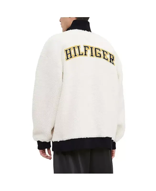 Erkaklar kremi Pittsburgh Steelers Jordan Sherpa chorak fermuarli sviter - 3