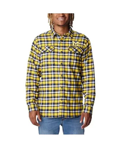 Erkaklar makkajo'xori Michigan Wolverines Flare Flanel uzun yengli ko'ylak - 1