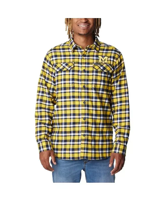 Erkaklar makkajo'xori Michigan Wolverines Flare Flanel uzun yengli ko'ylak - COLUMBIA