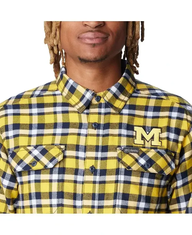 Erkaklar makkajo'xori Michigan Wolverines Flare Flanel uzun yengli ko'ylak - 2