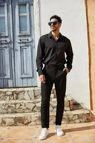 Erkaklar moda torli kostyum shimlar Kundalik biznes tori cho'ziluvchan shimlar Golf shimlar - 2