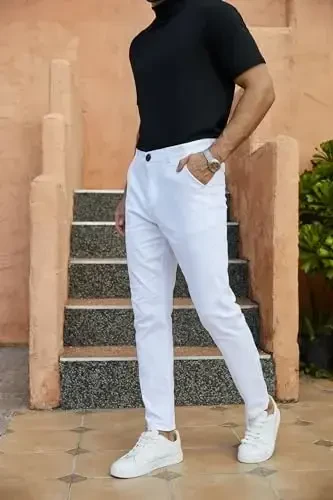 Erkaklar moda torli kostyum shimlar kundalik biznes torli cho'zilgan shimlar golf shimlar - 3