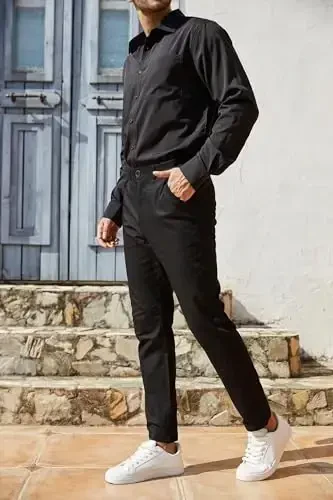 Erkaklar moda torli shimlar kundalik biznes tor kiyim golf shimlari - 3