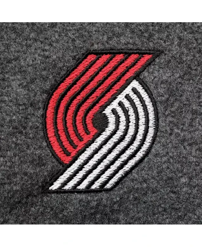 Erkaklar Portland Trail Blazers Heathered Charcoal Flanker to'liq fermuarli kurtkasi - Heathered Charcoal - 5